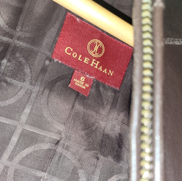 Cole Haan Lambskin Chocolate Leather Jacket 💯 BEAUTIFUL - Picture 8 of 10